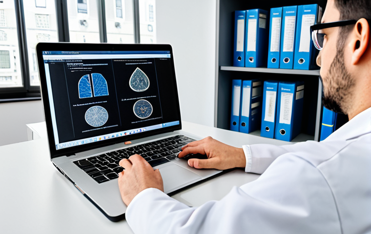 A focused rehabilitation specialist, dressed in a professional lab coat over appropriate attire, seated at a modern, well-lit study desk. They are intently reading an open English-language medical textbook, with a laptop displaying a complex rehabilitation diagram in the background. The setting is a clean, organized office library, conveying an atmosphere of deep learning and professional development. perfect anatomy, correct proportions, natural pose, well-formed hands, proper finger count, natural body proportions, safe for work, appropriate content, fully clothed, professional dress, modest clothing, family-friendly.