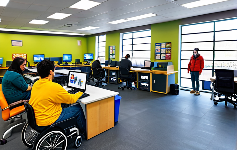 장애인재활상담사와 신체 재활 - **

"A group of diverse people with disabilities, all fully clothed in everyday modest clothing, par...