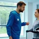 장애인재활상담사 관련 대학원 - **Prompt:** A modern rehabilitation center in a bustling Russian city, perhaps Moscow or Saint Peter...