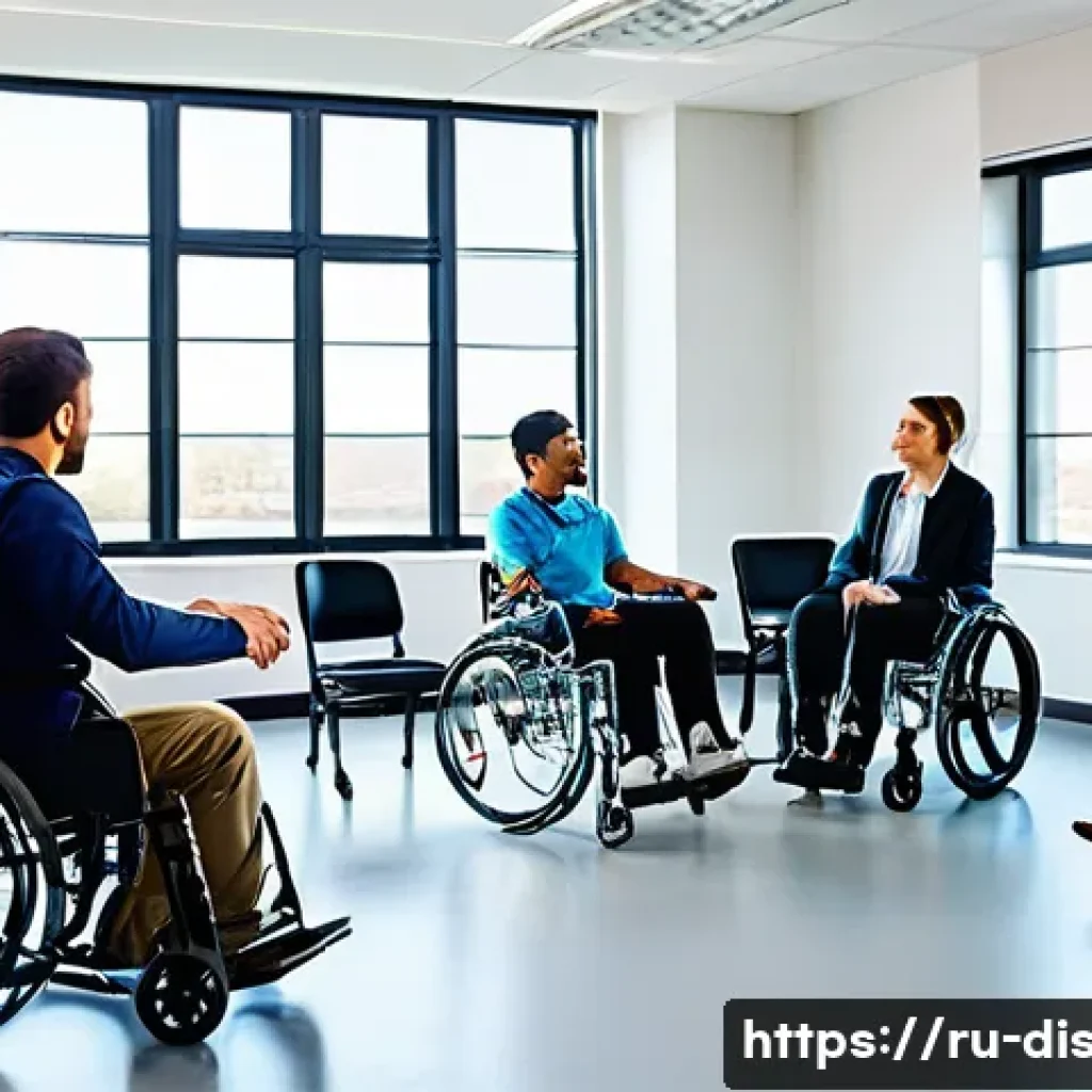장애인재활상담사 관련 행사 일정 - A modern rehabilitation consultant training session in a bright, professional classroom setting, fea...